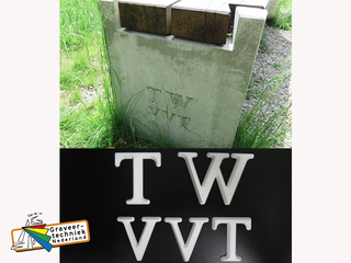 Gietletters voor beton met losse letters